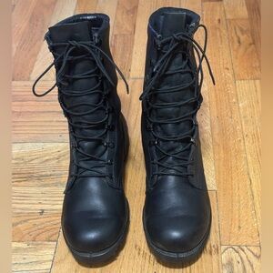 NOS VTG 1997 RO-Search Black Leather 90s Military Duty Combat Boots 9R Unworn